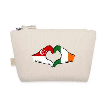 Singapour Irlande Drapeau Mains Coeur Forme - Trousse biologique - nature - Devant