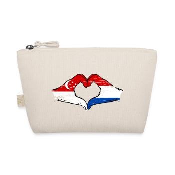 Singapour Hollande drapeau mains forme coeur utilisé - Trousse biologique - nature - Devant