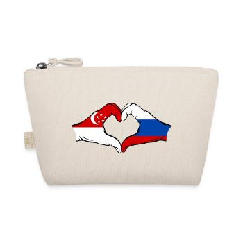 Singapour Russie Drapeau Mains Coeur Forme - Trousse biologique - nature - Devant