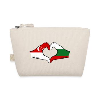 Singapur Bulgarien Flagge Hände Herzform - Bio-Täschchen - Natur - Vorne