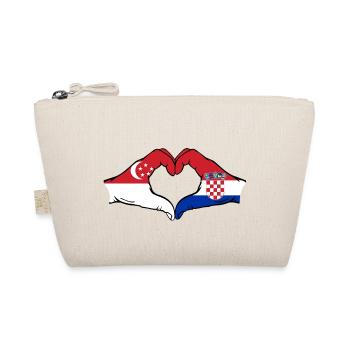 Singapour Croatie Drapeau Mains Coeur Forme - Trousse biologique - nature - Devant