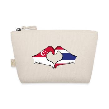 Singapour Drapeau de la Thaïlande mains en forme de coeur utilisé - Trousse biologique - nature - Devant