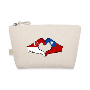 Singapore Taiwan Hands Heart Shape - Organic Pouch - nature - Front