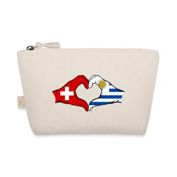 Switzerland Uruguay Flag Hands Heart Shape - Organic Pouch - nature - Front