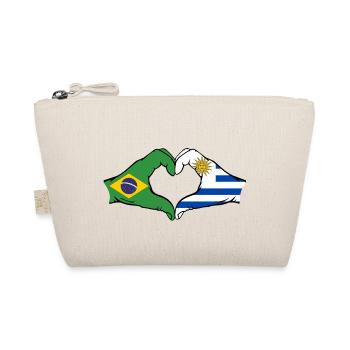 Brasilien Uruguay Flagge Hände Herzform - Bio-Täschchen - Natur - Vorne