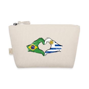 Brazil Uruguay flag hands heart shape used - Organic Pouch - nature - Front