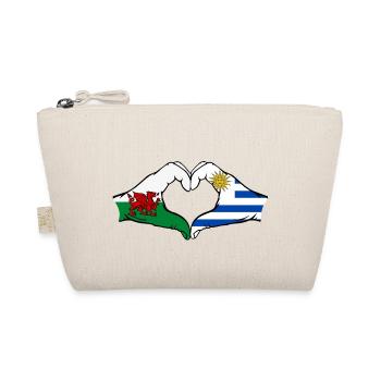 Wales Uruguay Flagge Hände Herzform - Bio-Täschchen - Natur - Vorne