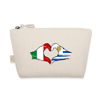 Italie Uruguay drapeau mains forme coeur utilisé - Trousse biologique - nature - Devant