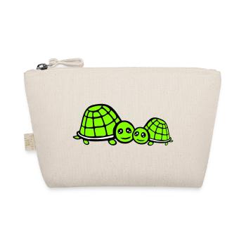 2 Tortues Maman Papa Enfant Famille Amour Mignon - Trousse biologique - nature - Devant