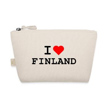 J’aime la Finlande - Finland Heart Design - Trousse biologique - nature - Devant