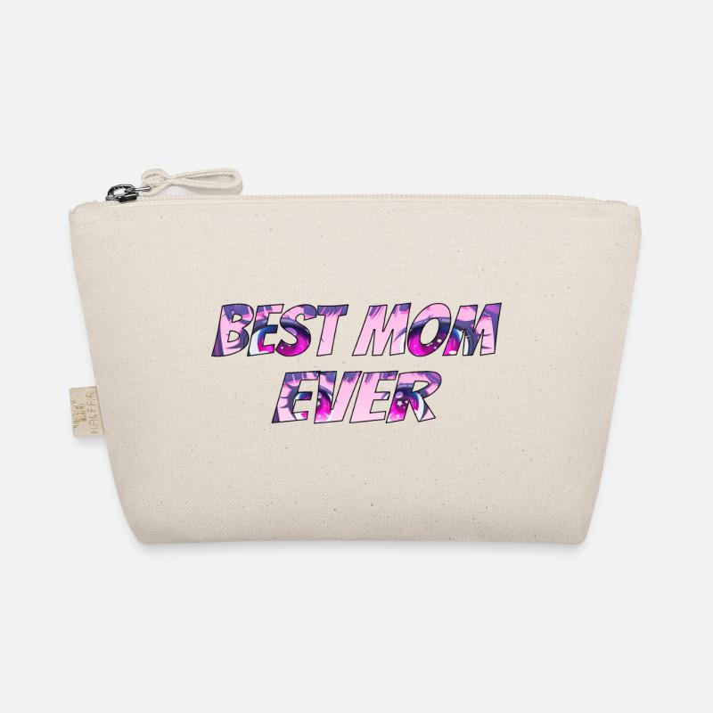 Best Mom Ever Pink Psy Pattern - Bio-Täschchen - Natur