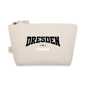 Dresden Germany College lettering black and white - Organic Pouch - nature - Front