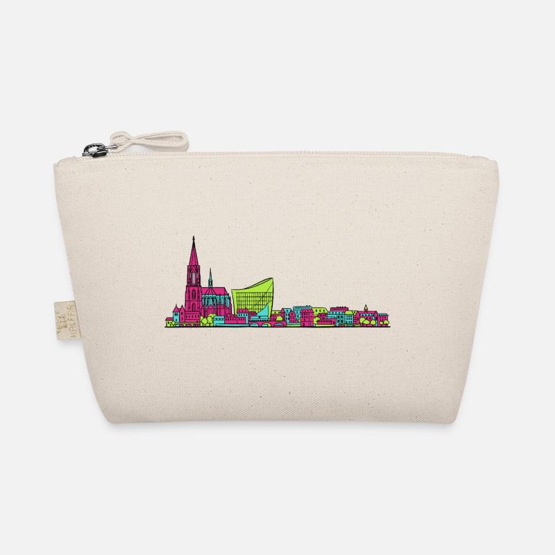 Straßburger Skyline Kathedrale Linienkunst Bio-Täschchen
