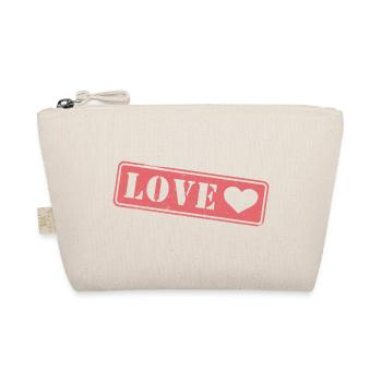 Love Stamp Heart - Organic Pouch - nature - Front