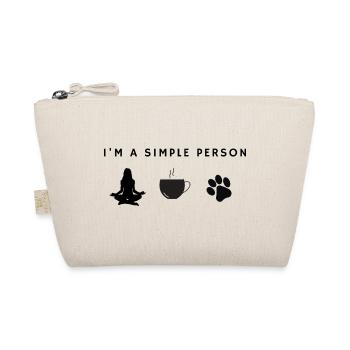 I'm a Simple Person – Yoga, Coffee & Dogs - Bio-Täschchen - Natur - Vorne