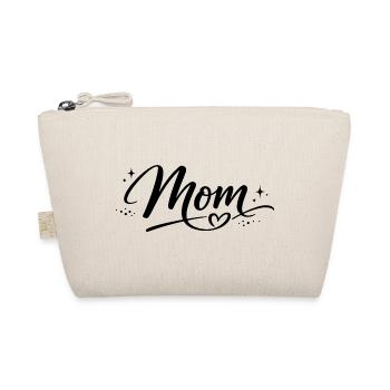 Mom Heart and Stars | Vintage Mom Gift - Organic Pouch - nature - Front
