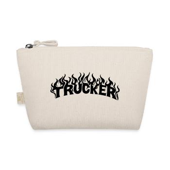 Trucker Lettering Flames - Color Changeable - Organic Pouch - nature - Front