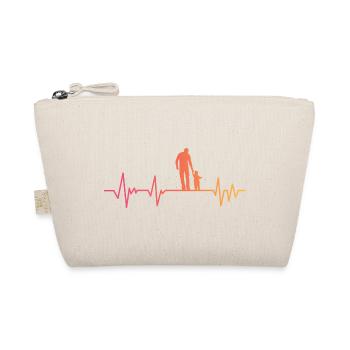 Vater und Sohn Herzschlag Geschenk Vater Sohn - Bio-Täschchen - Natur - Vorne