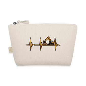 Baggerfahrer Herzschlag EKG Bagger T-Shirt - Bio-Täschchen - Natur - Vorne