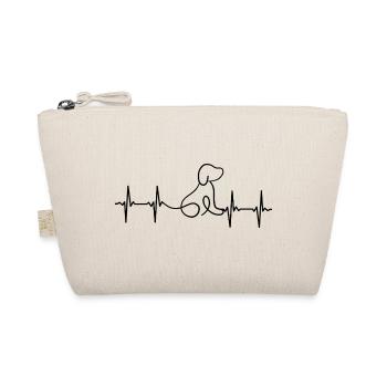 Hund EKG Herzschlag - Bio-Täschchen - Natur - Vorne