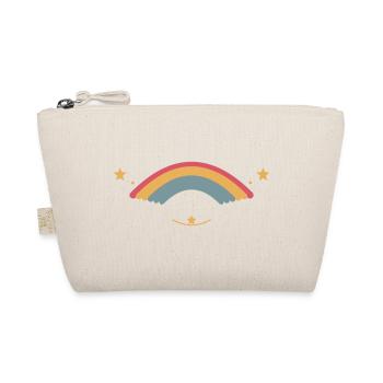Pastellregenbogen mit Sternen - Bio-Täschchen - Natur - Vorne