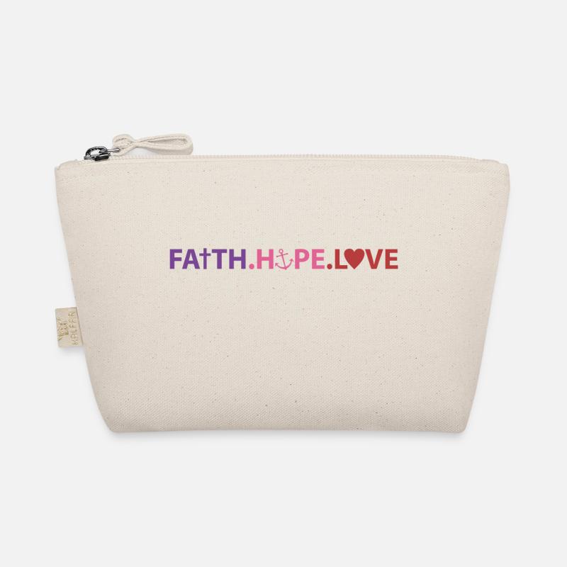 Faith Hope Love - Bio-Täschchen - Natur