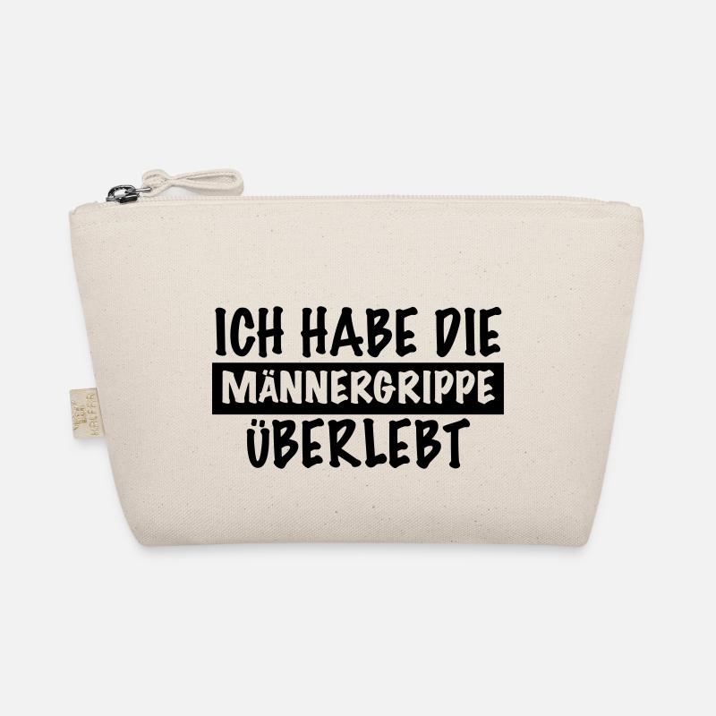 lustiger Spruch MÄNNERGRIPPE ÜBERLEBT kranker Mann Bio-Täschchen