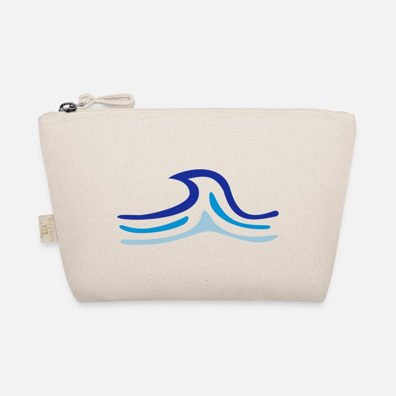 Wasser Welle Strand maritim Seemann Geschenk - Bio-Täschchen - Natur