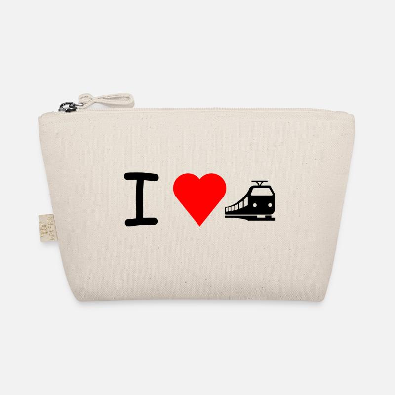 I love Bahn Zug Eisenbahn Bio-Täschchen
