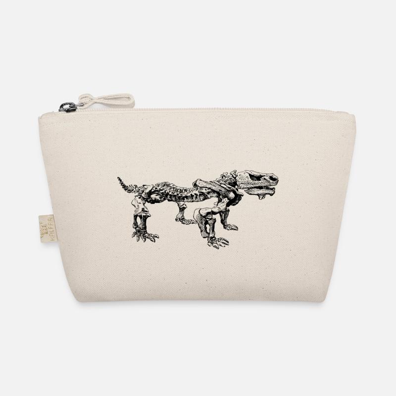 Dinosaurier Skelett Shirt Geschenk - Bio-Täschchen - Natur