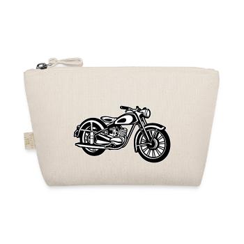 Motorrad / Classic Motorcycle 04_schwarz weiß - Bio-Täschchen - Natur - Vorne