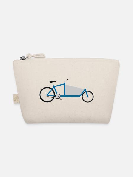 Lastenfahrrad blau - Bio-Täschchen - Natur