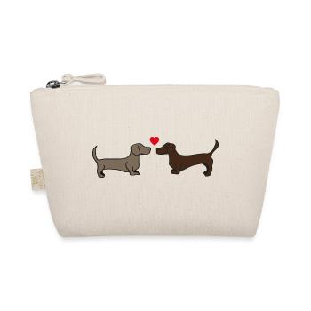 two kissing dachshunds, gift idea - Organic Pouch - nature - Front