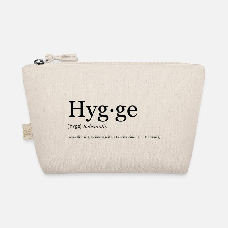 Hygge Wort in Schwarz - Bio-Täschchen - Natur