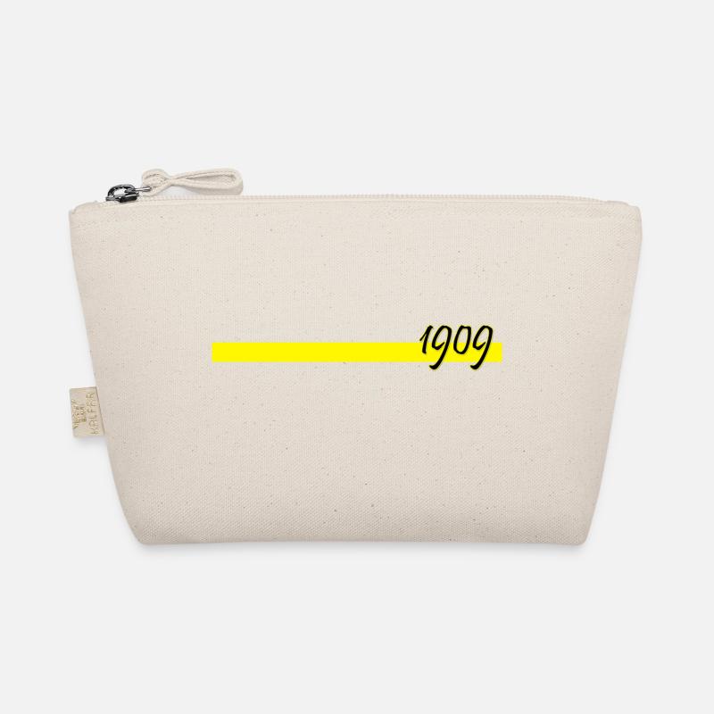 1909 mit gelbem Balken - Bio-Täschchen - Natur