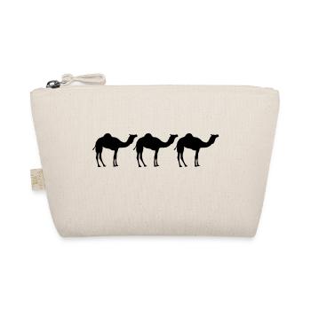 Camels Caravan Desert Three Black Cool Silhouette - Organic Pouch - nature - Front