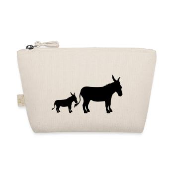 baby child small young family mom dad donkey pf - Organic Pouch - nature - Front