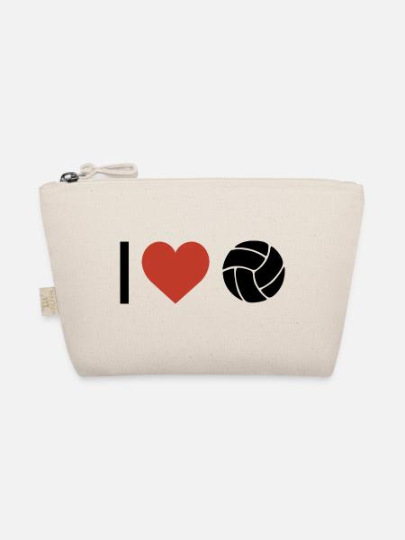 Ich Herz Volleyball Sport - Bio-Täschchen - Natur - Vorne