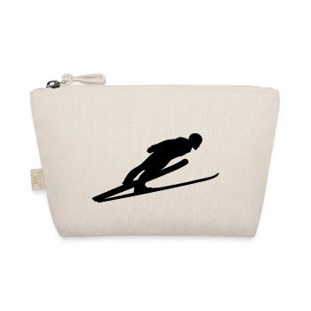 Ski long jump Skiflug Ski jumping Skiweitflug - Organic Pouch - nature - Front