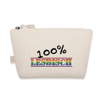 100% lesbisch 1 - Bio-Täschchen - Natur - Vorne