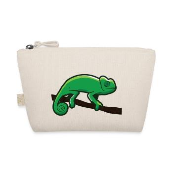 Green Climbing Chameleon Iguana Lizard Reptile - Organic Pouch - nature - Front