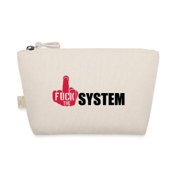 logo hand middle finger cool text rebellious fuck t - Organic Pouch - nature - Front