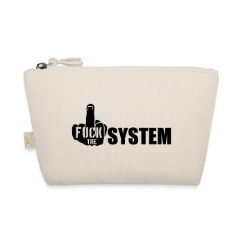 logo hand middle finger cool text rebellious fuck t - Organic Pouch - nature - Front