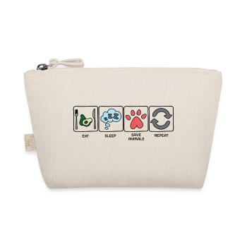 MANGER, DORMIR, SAUVER DES ANIMAUX, RÉPÉTER - Vegan VipeZ - Trousse biologique - nature - Devant