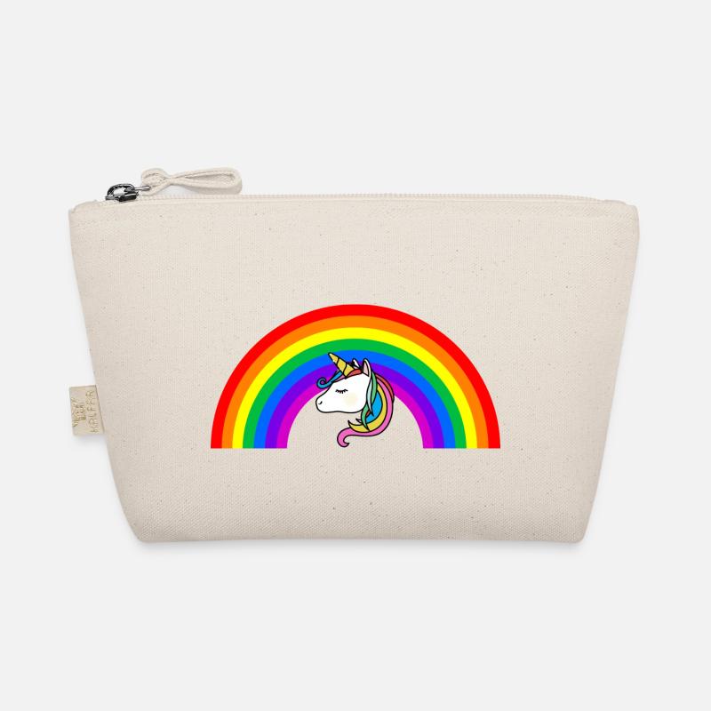 Regenbogen Einhorn - Bio-Täschchen - Natur
