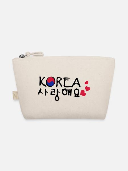 Liebe South Korea in koreanischer Sprache - Bio-Täschchen - Natur - Vorne