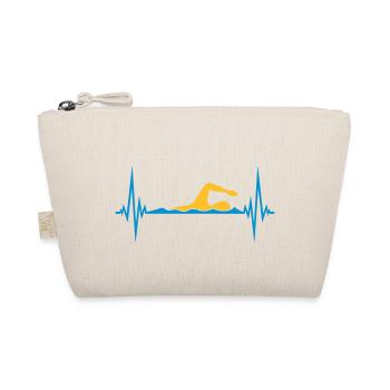 frequenz herzschlag puls schwimmen schwimmer verei - Bio-Täschchen - Natur - Vorne