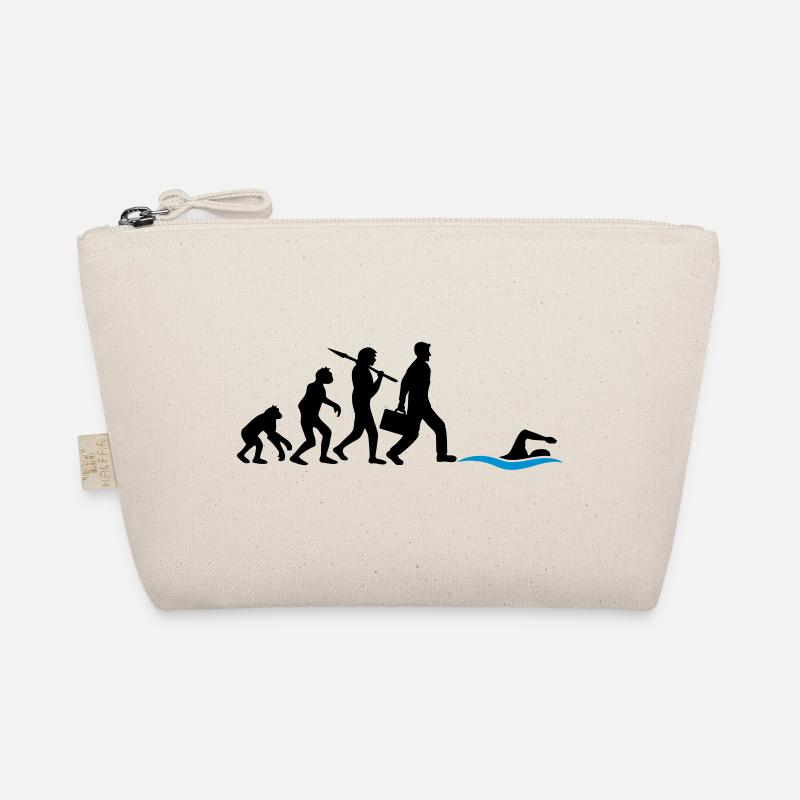 evolution entwicklung geboren zum schwimmen logo s Bio-Täschchen