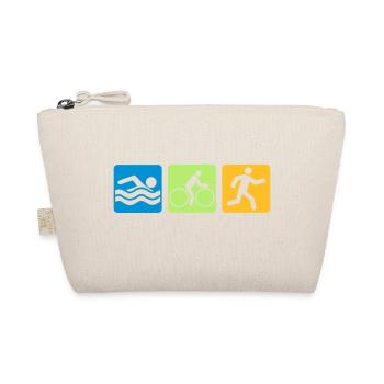colorful sport buttons pictogram cool logo swim bike - Organic Pouch - nature - Front