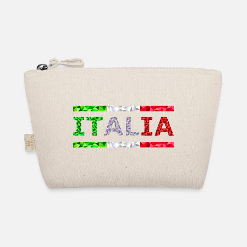 Italie texte et drapeau comme bandes low poly - Trousse biologique - nature
